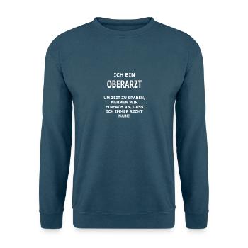 OBERARZT - Unisex Pullover - Indigoblau - Vorne
