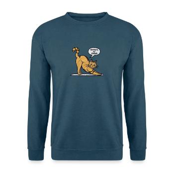 Katze beim Yoga: Namaste-Übungen & Gymnastik - Unisex Pullover - Indigoblau - Vorne