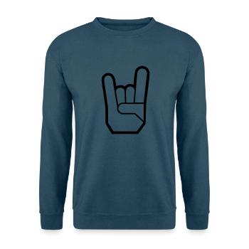 Rock Hand Pommesgabel Devilhand - Unisex Pullover - Indigoblau - Vorne