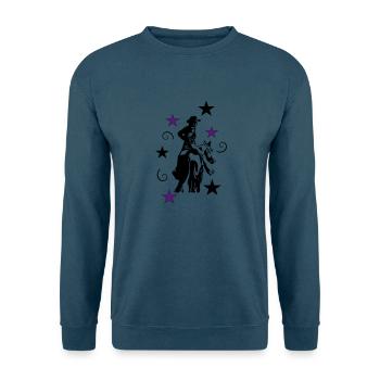 Westernreiterin mit Pferd Silhouette - Unisex Pullover - Indigoblau - Vorne