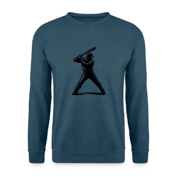 Baseball Spieler mit Baseballschläger - Unisex Pullover - Indigoblau - Vorne