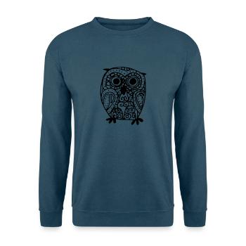 Art Deco Space Owl - Unisex Pullover - Indigoblau - Vorne