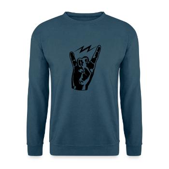hand finger heavy metal hard rock konzert musik pa - Unisex Pullover - Indigoblau - Vorne