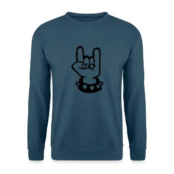 gehörnten Zeichen metal fork rock hand sign devil - Unisex Pullover - Indigoblau - Vorne