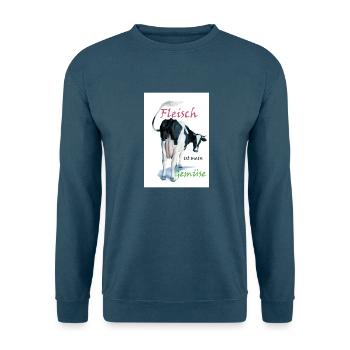 Fleisch ist mein Gemüse - Kuh - Unisex Pullover - Indigoblau - Vorne