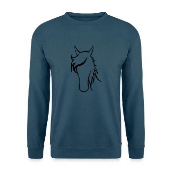 Pferdekopf - Unisex Pullover - Indigoblau - Vorne