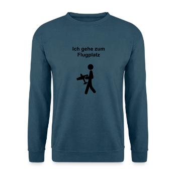 Ich gehe zum Flugplatz - Unisex Pullover - Indigoblau - Vorne
