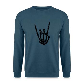 knochen pommesgabel - skull rock hand - Unisex Pullover - Indigoblau - Vorne