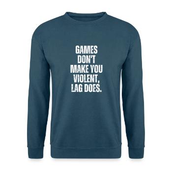 Spiele machen dich nicht gewalttätig Lag macht lustig - Unisex Pullover - Indigoblau - Vorne