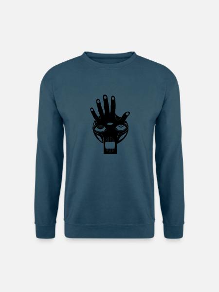 Maske Totem Hand Schädel Toten Kopf Schrei 1 - Unisex Pullover - Indigoblau