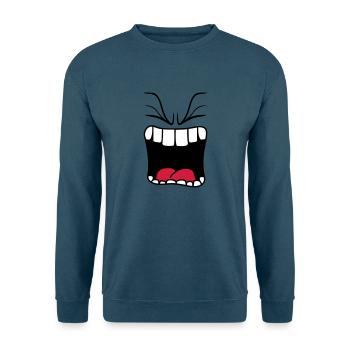 bruellen wuetend sauer mund schreien grosses maul - Unisex Pullover - Indigoblau - Vorne