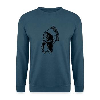 indianer indien usa symbol of wild chef native ame - Unisex Pullover - Indigoblau - Vorne