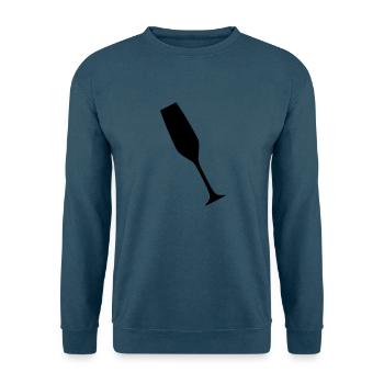 Sektglas - Champagnerglas - Unisex Pullover - Indigoblau - Vorne