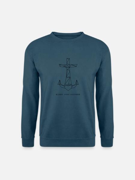 Glaube Liebe Hoffnung Faith Love Hope Gott Jesus - Unisex Pullover - Indigoblau