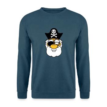 kopf gesicht pirat kapitaen matrose seeraeuber sae - Unisex Pullover - Indigoblau - Vorne