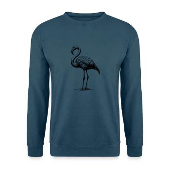 Knuffiger Flamingo - Unisex Pullover - Indigoblau - Vorne