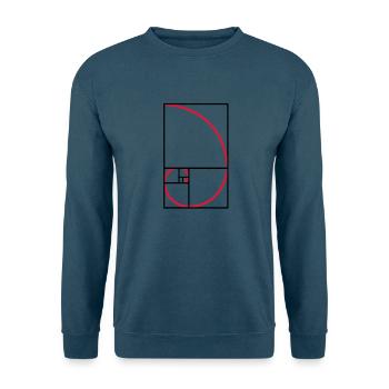 Fibonacci Kurve goldener Schnitt Art - Unisex Pullover - Indigoblau - Vorne