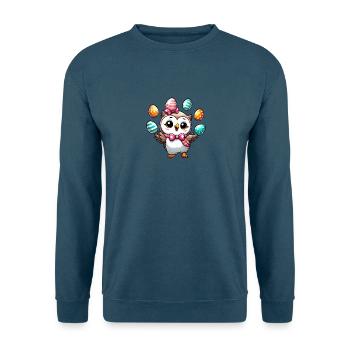 Ostern Ei Eule Jonglieren - Unisex Pullover - Indigoblau - Vorne