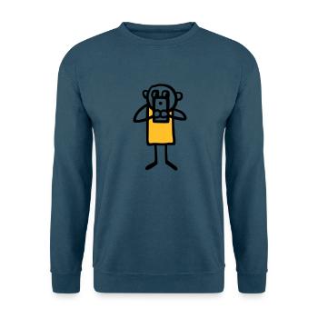 Männchen mit großem Handy - V2 - Unisex Pullover - Indigoblau - Vorne