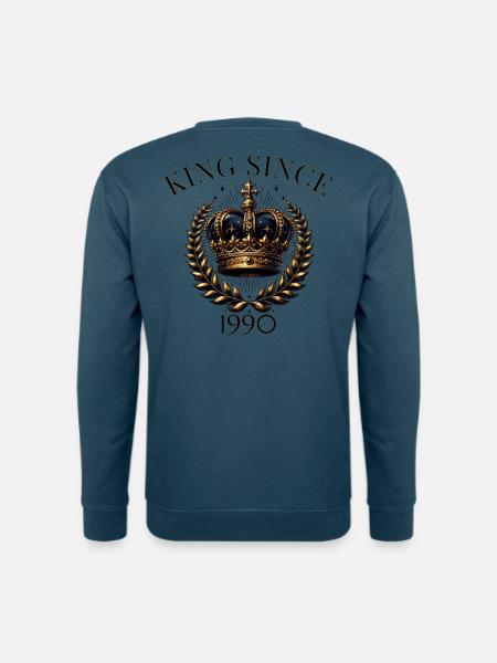 King Since 1990 – Krone Geburtstag Herren Design - Unisex Pullover - Indigoblau