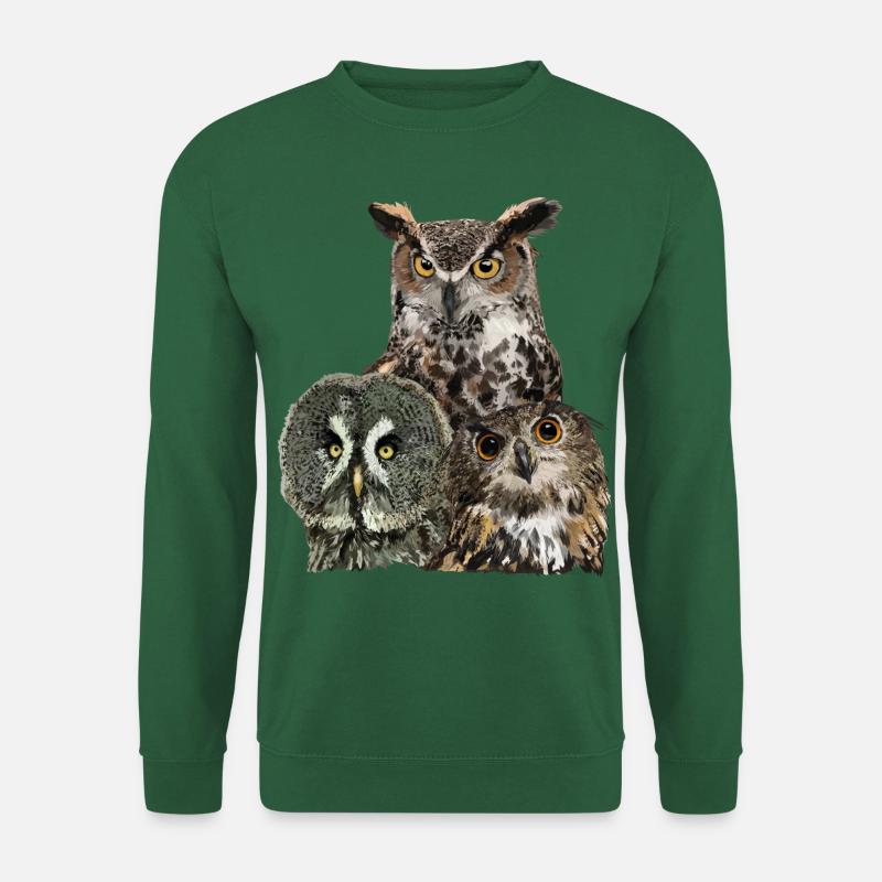 Eulen - Unisex Pullover - Grün