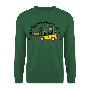 Staplerfahrer mit Bier beste Staplerfahrer - Unisex Pullover - Grün - Vorne