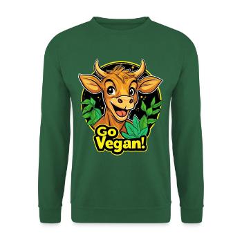 Go Vegan - Unisex Pullover - Grün - Vorne