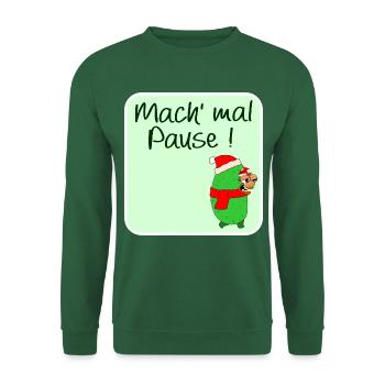WEIHNACHTSPAUSE GEWÜRZGURKE WEIHNACHTSMANN - Unisex Pullover - Grün - Vorne