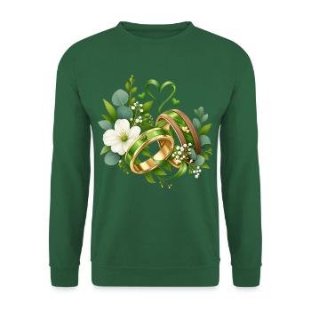 Grünehochzeit , Grünes Liebesband Hochzeitsdesign - Unisex Pullover - Grün - Vorne