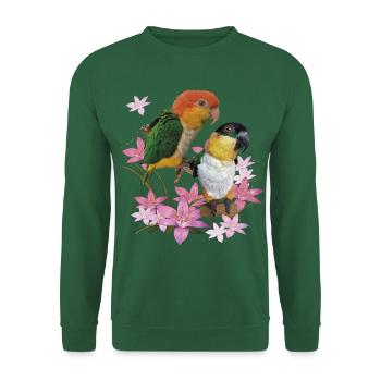 Der orangeköpfige Caique - Unisex Pullover - Grün - Vorne