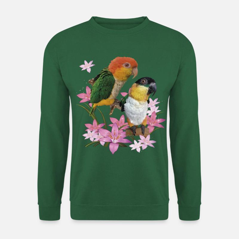 Der orangeköpfige Caique - Unisex Pullover - Grün
