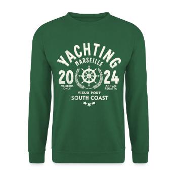 Yachting Marseille vieux port 2024 - Sweat-shirt Unisexe - vert foncé - Devant