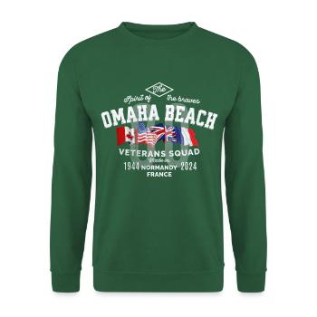 Omaha Beach Normandy 80th anniversary - Sweat-shirt Unisexe - vert foncé - Devant