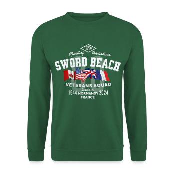 Sword Beach Normandy 80th anniversary - Sweat-shirt Unisexe - vert foncé - Devant