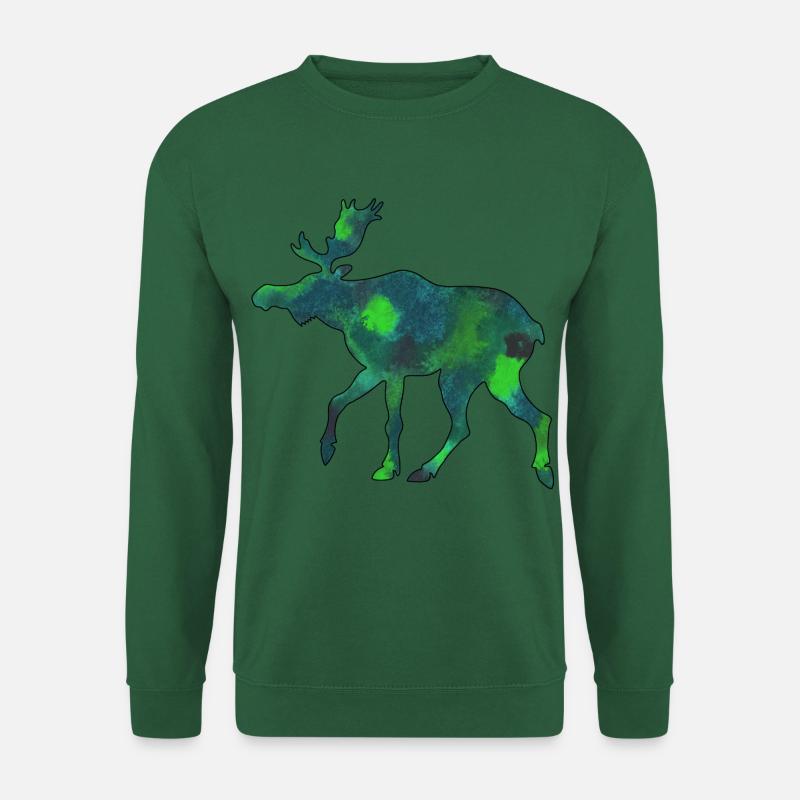 Elch Moose Skandinavien Schweden Norwegen Herbst - Unisex Pullover - Grün
