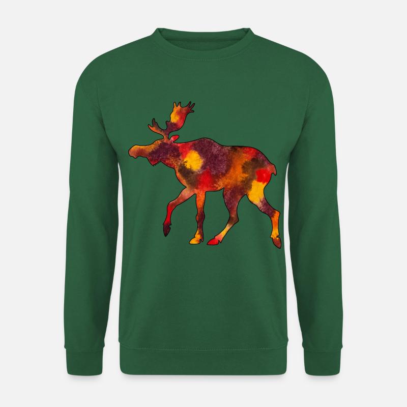 Elch Moose Skandinavien Schweden Norwegen Herbst - Unisex Pullover - Grün