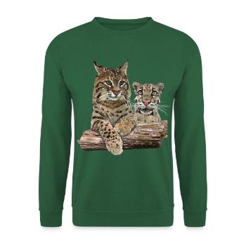 Lynx et léopard nuageux - Sweat-shirt Unisexe - vert foncé - Devant