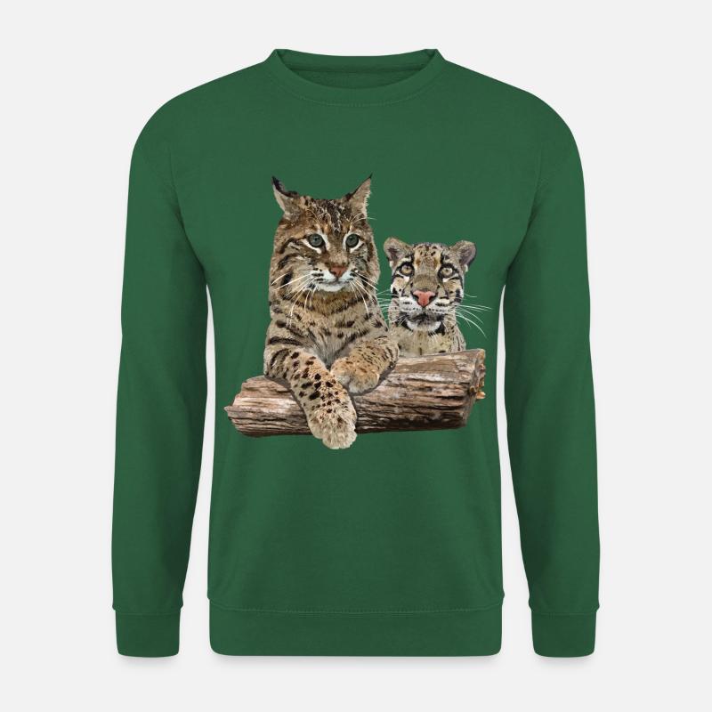 Lynx and Cloudy Leopard - Unisex Sweatshirt - green