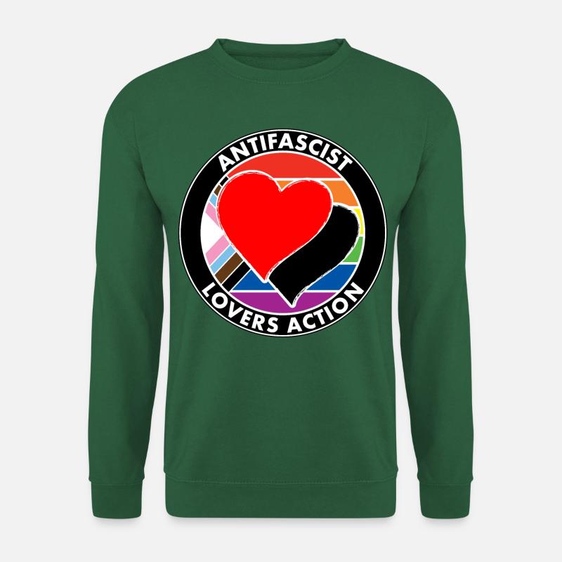 antifascist lovers action - Unisex Pullover - Grün