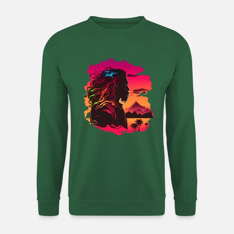 Synthwave Rasta Man - Unisex Sweatshirt - green