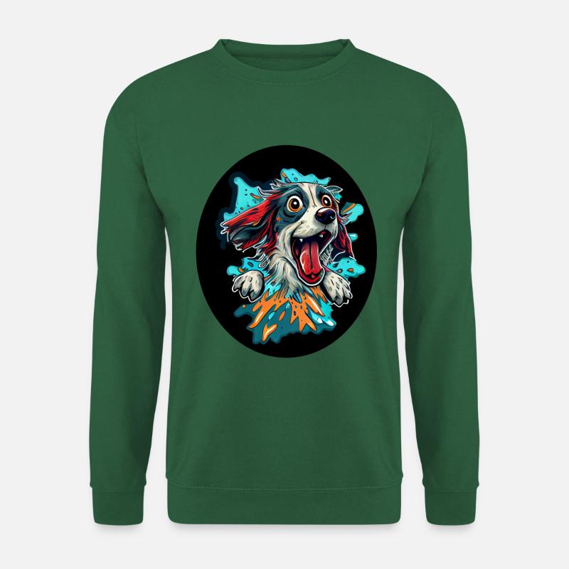 Glücklicher Hund #dog - Unisex Pullover - Grün
