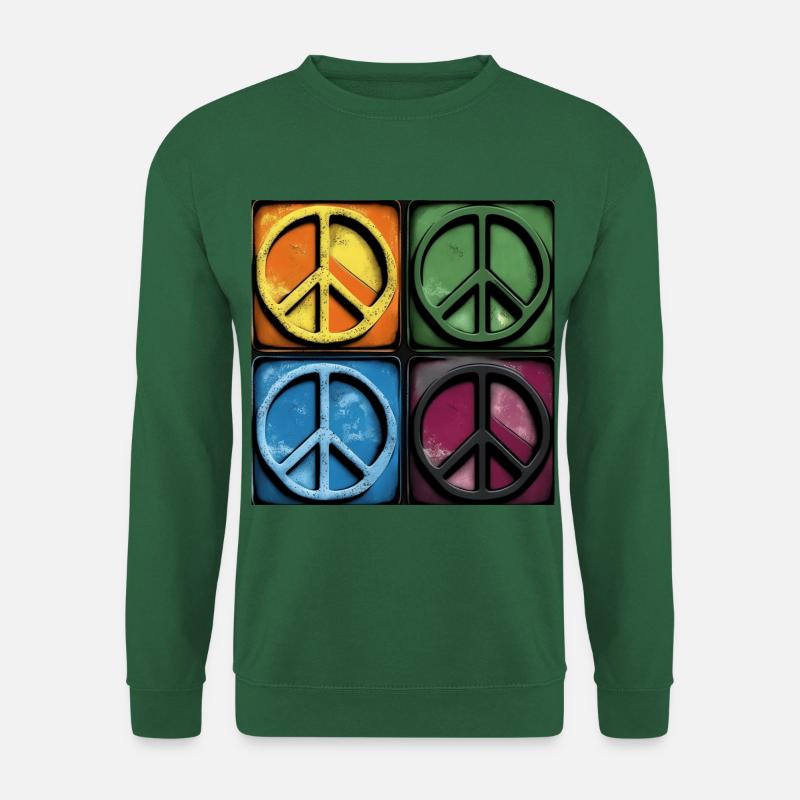 Bunte Friedenssymbole - Unisex Pullover - Grün