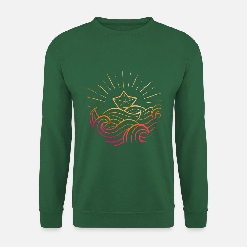 Origami-Papierboot - Unisex Pullover - Grün