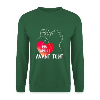 Ma famille avant tout. - Sweat-shirt Unisexe - vert foncé - Devant