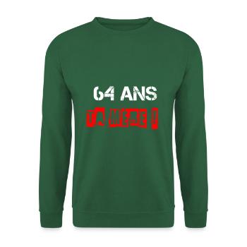64 ans retraite - Sweat-shirt Unisexe - vert foncé - Devant