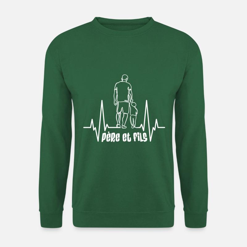Vater und Sohn Herzschlag - Unisex Pullover - Grün