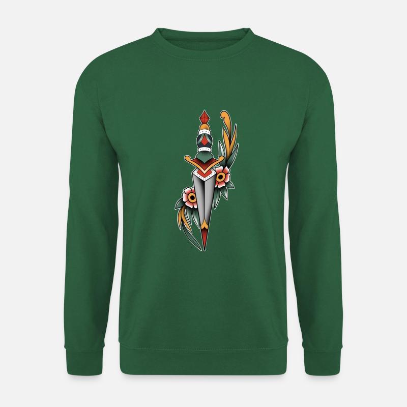 Traditional old school dagger - Unisex Sweatshirt - green