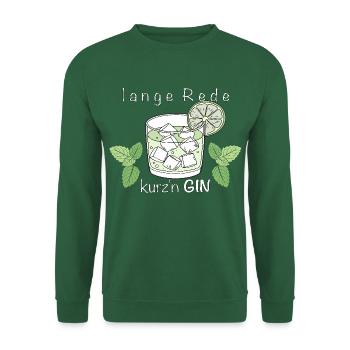 Erfrischender Gin – stilvolles Glas mit Minze und - Unisex Pullover - Grün - Vorne