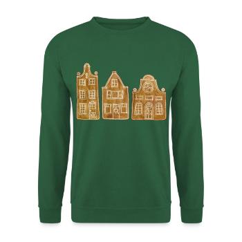 Lebkuchenhäuser Amsterdam gingerbred house xmas - Unisex Pullover - Grün - Vorne