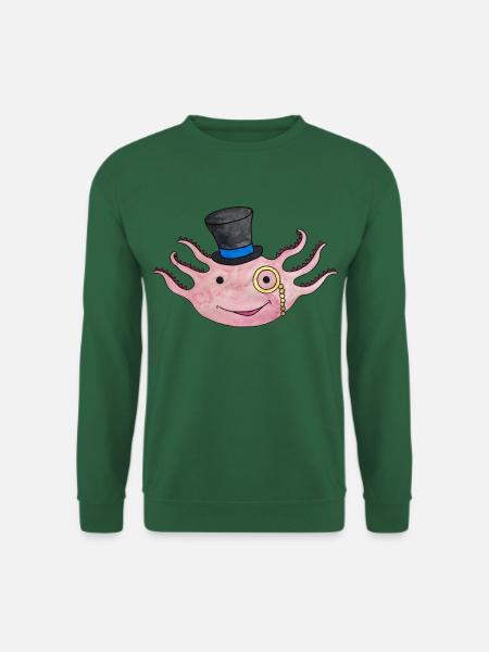 Axolotl Cute Newt Top Hat Mexico Amphibians - Unisex Sweatshirt - green